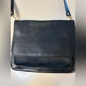 Vintage Moda Italia Venezia Black Leather Crossbody Bag